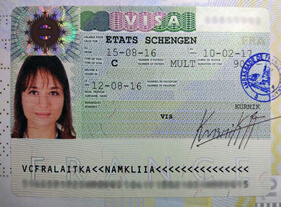 Schengen visa photo